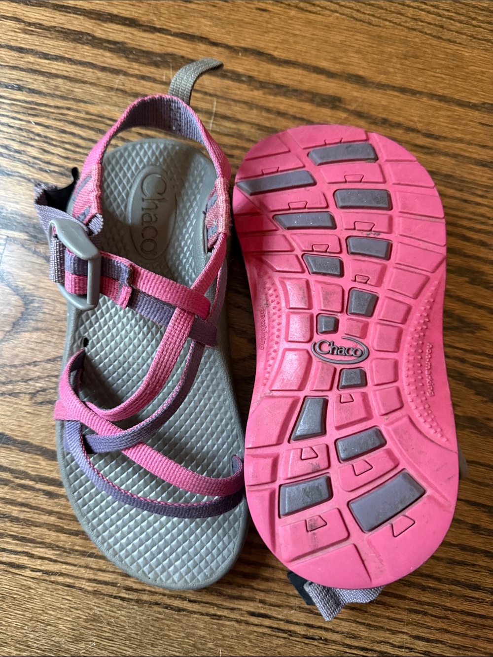 Chaco Kids Pink and Gray Sport Sandals